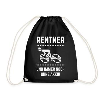 Rentner Und Immer Noch Ohne Akku! (Radfahrer / W) - Turnbeutel - Schwarz - Vorne