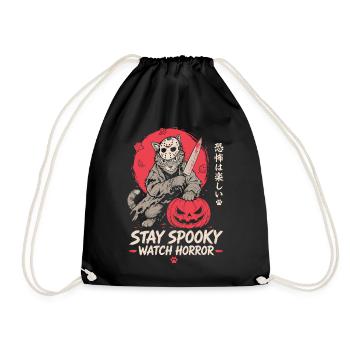 Stay Spooky Watch Horror Cat - Turnbeutel - Schwarz - Vorne