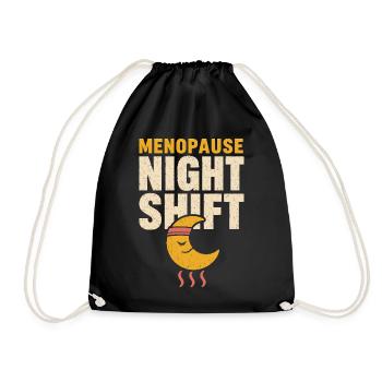 Menopause Night Sweats Hot Flash Humor Gift - Drawstring Bag - black - Front
