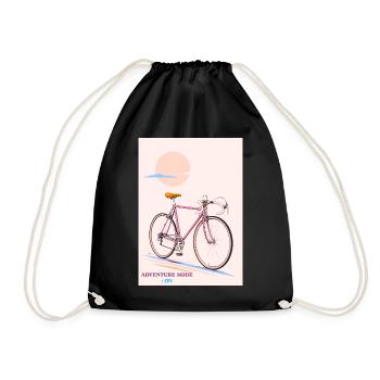 The Ride — Retro Cruiser/adventure mode/pink - Drawstring Bag - black - Front