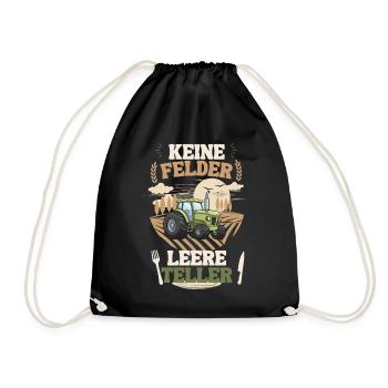 Bauer Keine Felder leere Teller - Turnbeutel - Schwarz - Vorne