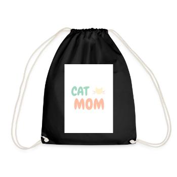 Cat Mom Katzenliebhaber Design - Turnbeutel - Schwarz - Vorne