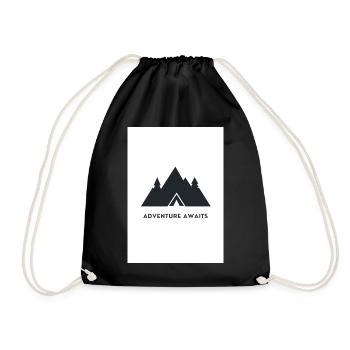 Adventure Awaits Berge Design - Turnbeutel - Schwarz - Vorne