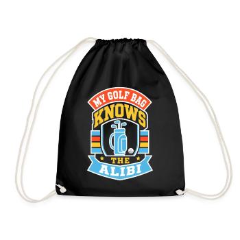 My Golf Bag Knows the Alibi - Turnbeutel - Schwarz - Vorne