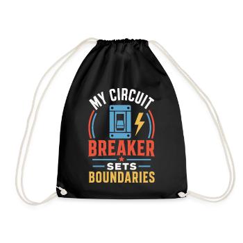 Elektriker – My Circuit Breaker Sets Boundaries - Turnbeutel - Schwarz - Vorne