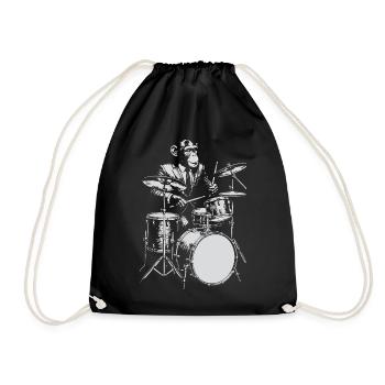 Monkey Jazz Drummer - Turnbeutel - Schwarz - Vorne
