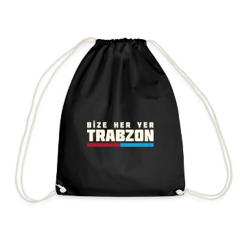 Bize her yer trabzon Göktürkisch Turkey Memleket - Drawstring Bag - black - Front