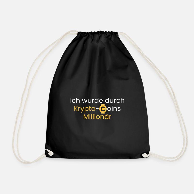 Durch Krypto-Coins Millionär - Turnbeutel - Schwarz