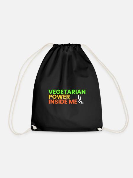 vegetarische Kraft in mir - Turnbeutel - Schwarz