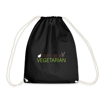 als Vegetarier geboren - Turnbeutel - Schwarz - Vorne