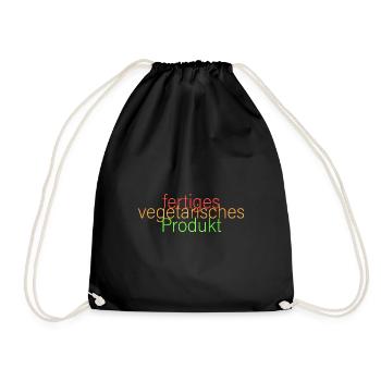 fertiges vegetarisches Produkt - Turnbeutel - Schwarz - Vorne