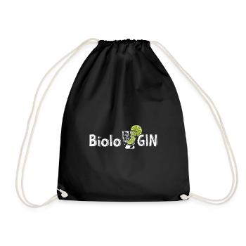 BioloGIN Gin Liebhaberin Gin Geschenkidee Gin - Turnbeutel - Schwarz - Vorne