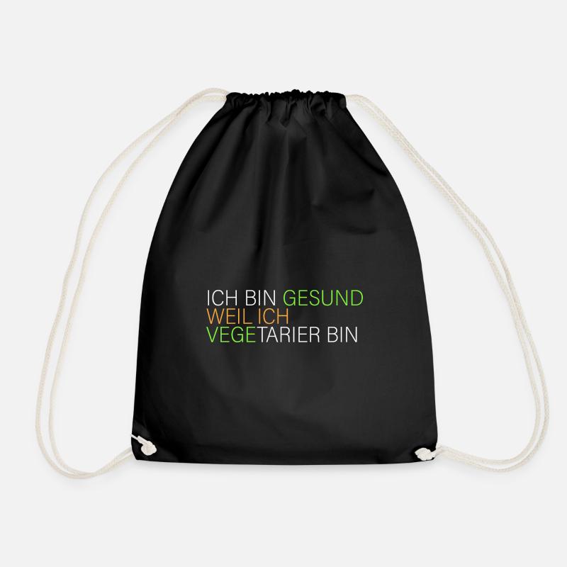 gesund weil ich Vegetarier bin - Turnbeutel - Schwarz