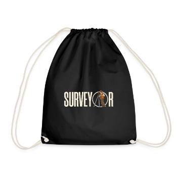 Surveying Profession Surveyor Geodesy - Drawstring Bag - black - Front