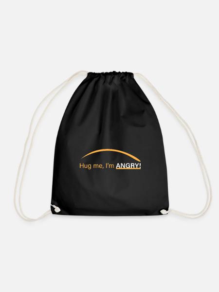 Hug me, I'm angry! - Drawstring Bag - black