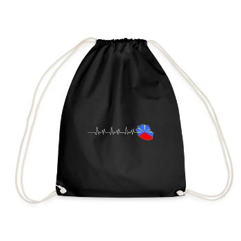Flag Map Reunion Island Heartbeat - Drawstring Bag - black - Front