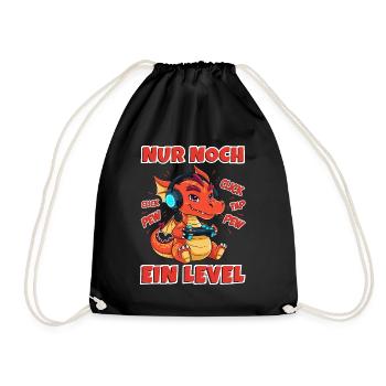 Gamer Dragon Cool Gaming Kids - Drawstring Bag - black - Front