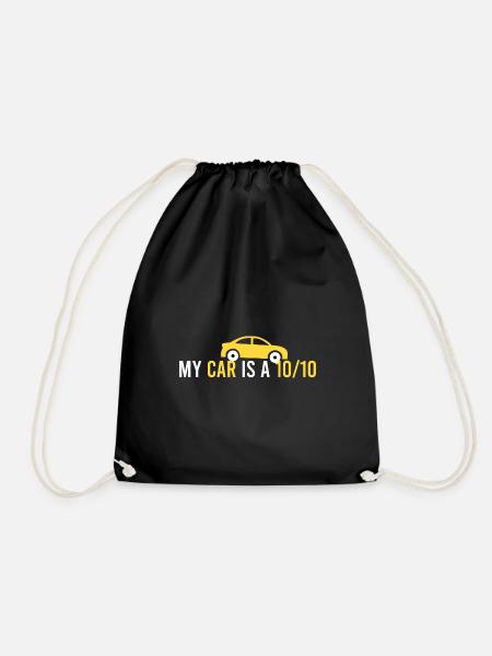 Mein Auto ist eine 10/10 - Turnbeutel - Schwarz