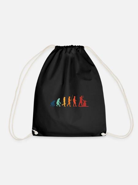 Schmied Evolution Amboss Metall Schmiede Geschenk - Turnbeutel - Schwarz