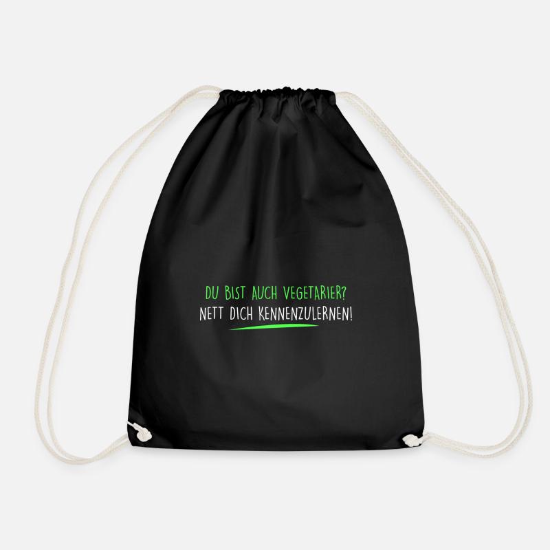 Du bist auch Vegetarier? - Turnbeutel - Schwarz
