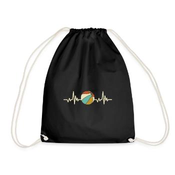Basketball heartbeat basketball player retro pulse - Drawstring Bag - black - Front