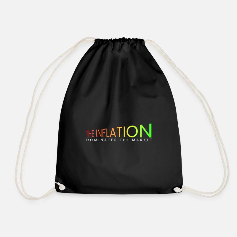 inflation dominates - Drawstring Bag - black