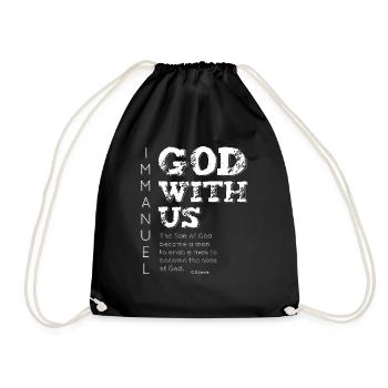 Immanuel, God with us true christmas meaning - Drawstring Bag - black - Front