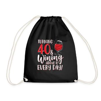 40 years old & benefit every day - Drawstring Bag - black - Front