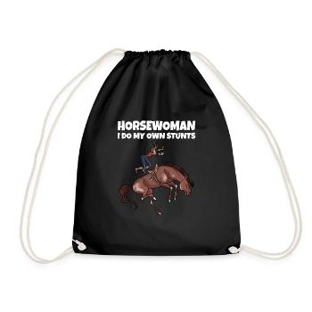 Funny Horses Women Design Stuntman Stunts - Sac de sport léger - noir - Devant