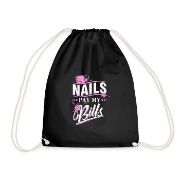 Nageldesigner Maniküre Kosmetikerin Fingernägel - Turnbeutel - Schwarz - Vorne