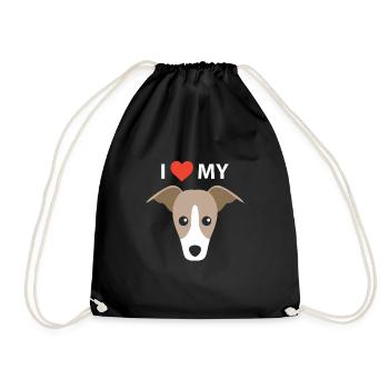 I Love My Dog Poison Cadeaux Lévriers Italiens - Sac de sport léger - noir - Devant