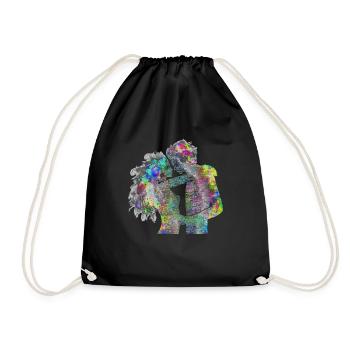 Loving couple psychedelic - Drawstring Bag - black - Front