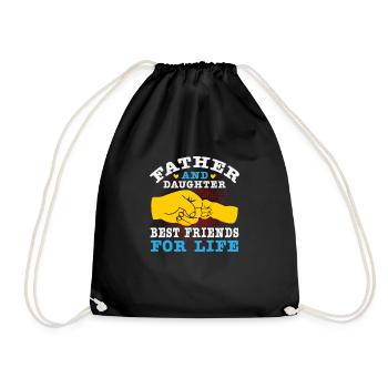 Father and daughter - Drawstring Bag - black - Front