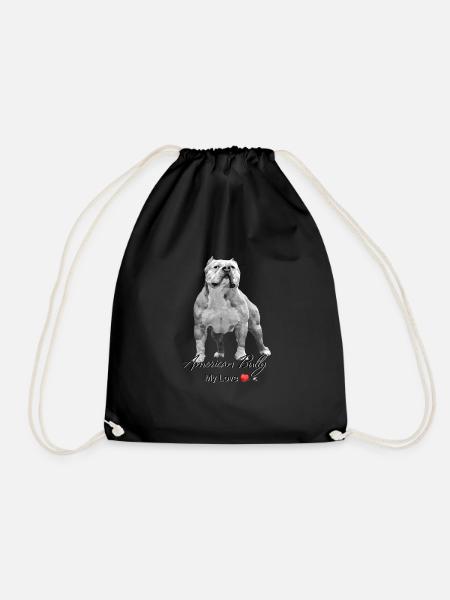 American Bully Abbildung mit Inschrift - Turnbeutel - Schwarz