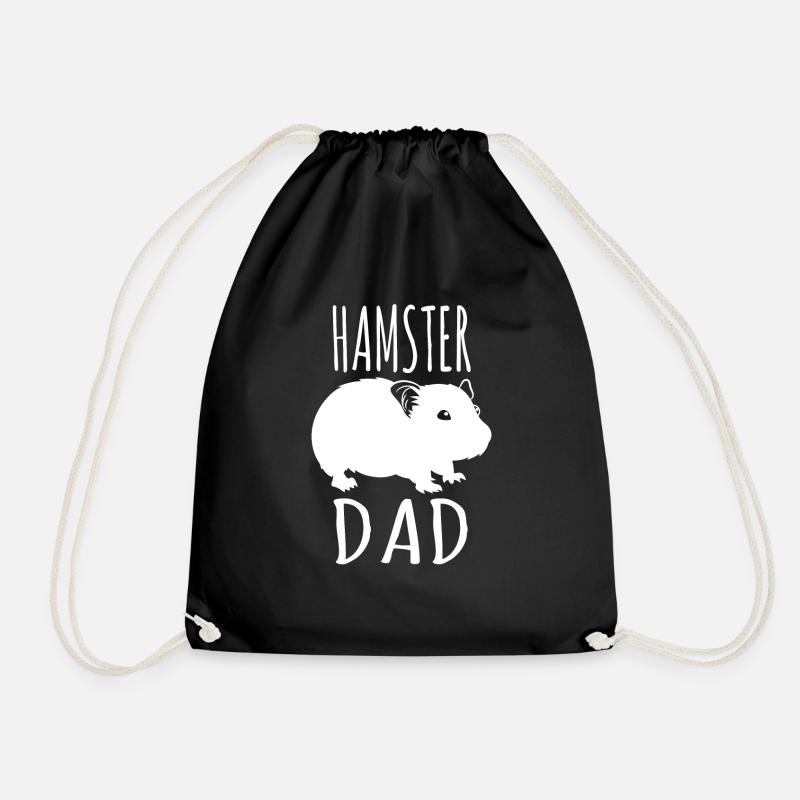 Funny Hamster Lover Gift - Hamster Dad - Drawstring Bag - black