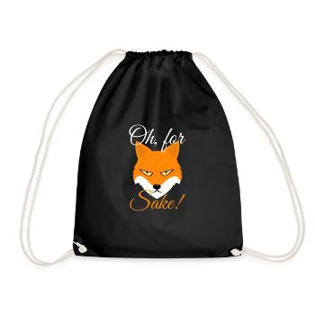 Oh For Fox Sake - Fox Lover Design - Drawstring Bag - black - Front