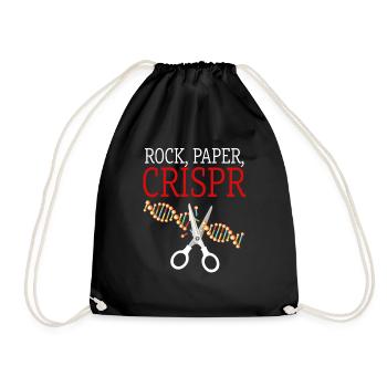Rock Paper Crispr DNA Biologie Studie des Lebens Spaß Gi - Turnbeutel - Schwarz - Vorne