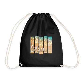Coquillages sur la plage - Sac de sport léger - noir - Devant