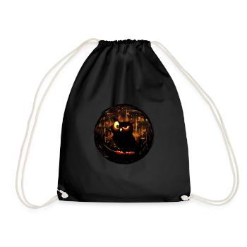 Funny night owl. Funny owls - Drawstring Bag - black - Front