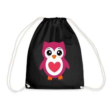 Valentines Pink Heart, Valentine's Day - Drawstring Bag - black - Front
