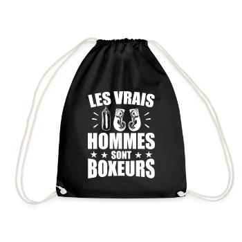 Real Men Are Boxers Humor Boxing - Drawstring Bag - black - Front