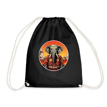 Elephant Fire Brigade - Drawstring Bag - black - Front