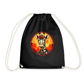 Giraffe Fire Brigade - Drawstring Bag - black - Front