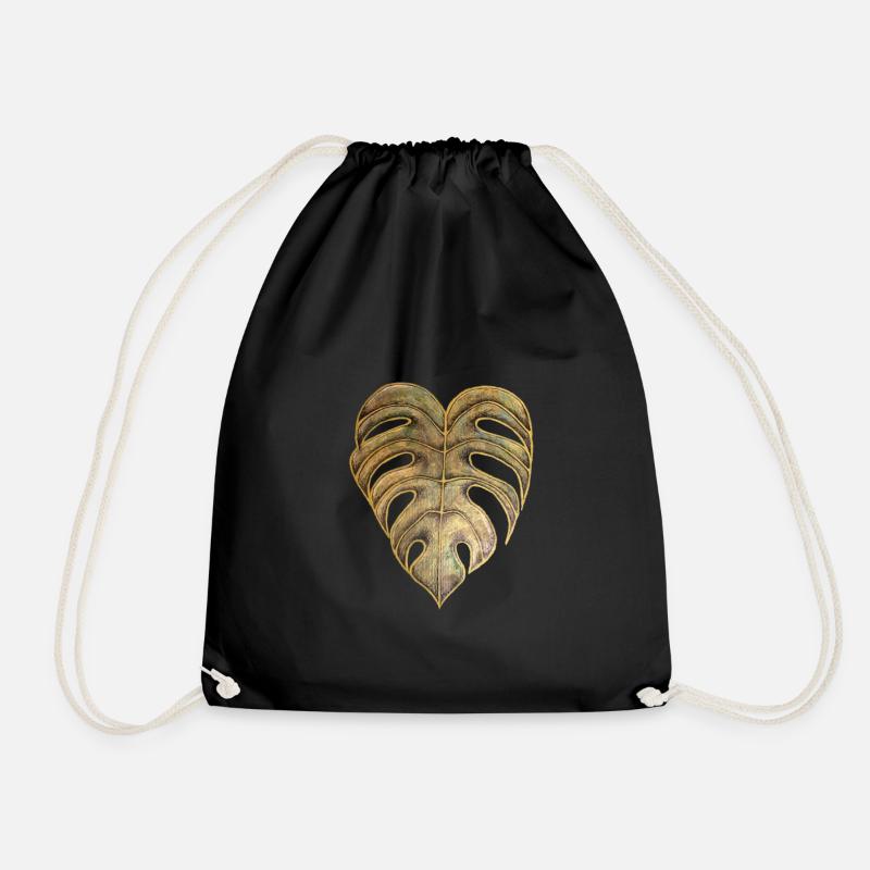 Gold leaf - Drawstring Bag - black