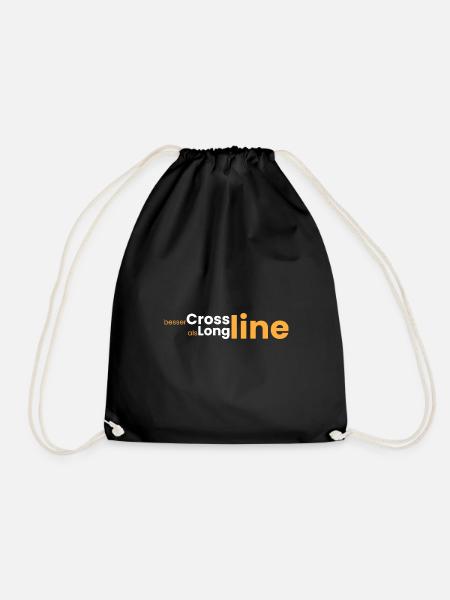 better crossline than longline - Drawstring Bag - black