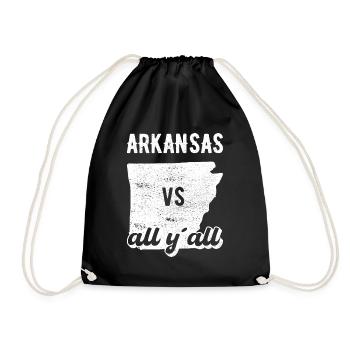 Arkansas all y all Geschenk - Turnbeutel - Schwarz - Vorne