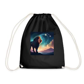 Leo Zodiac Horoscope Gift Idea - Drawstring Bag - black - Front
