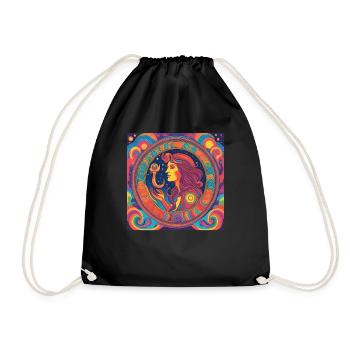 Virgo Star Astrology Gift - Drawstring Bag - black - Front