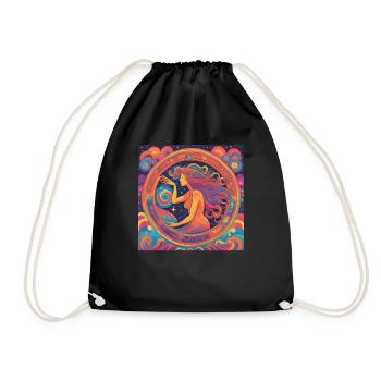 Virgo Astrology Birthday Gift Idea - Drawstring Bag - black - Front