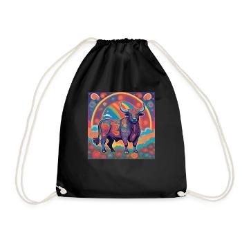 Taureau Zodiaque Cadeau Psychédélique - Sac de sport léger - noir - Devant